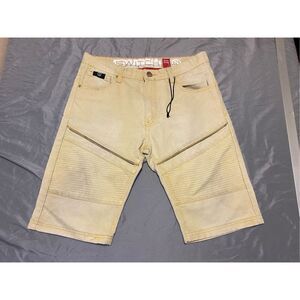 Switch Denim Shorts Mens 34 Khaki Premium Short Pants